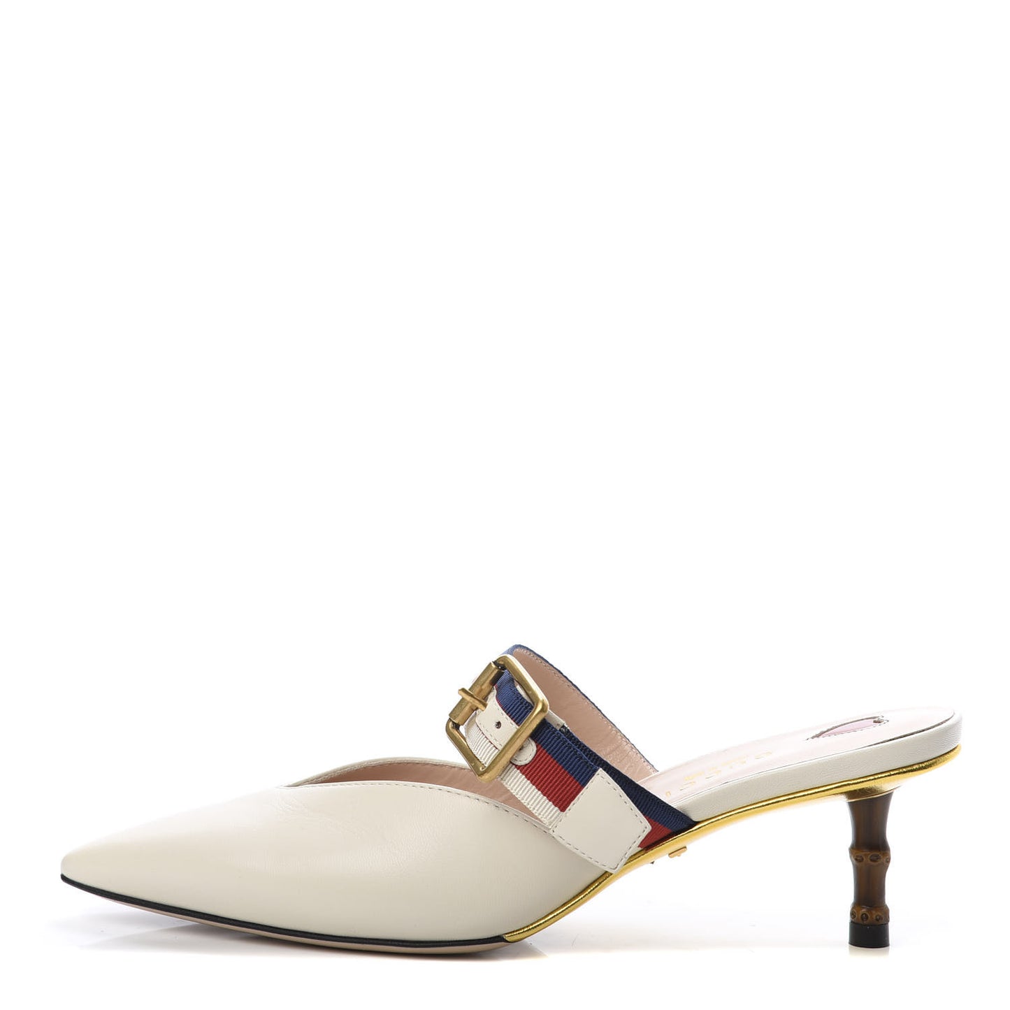 Malaga Kid Sylvie Web Bamboo Low Heel Mules 35 White
