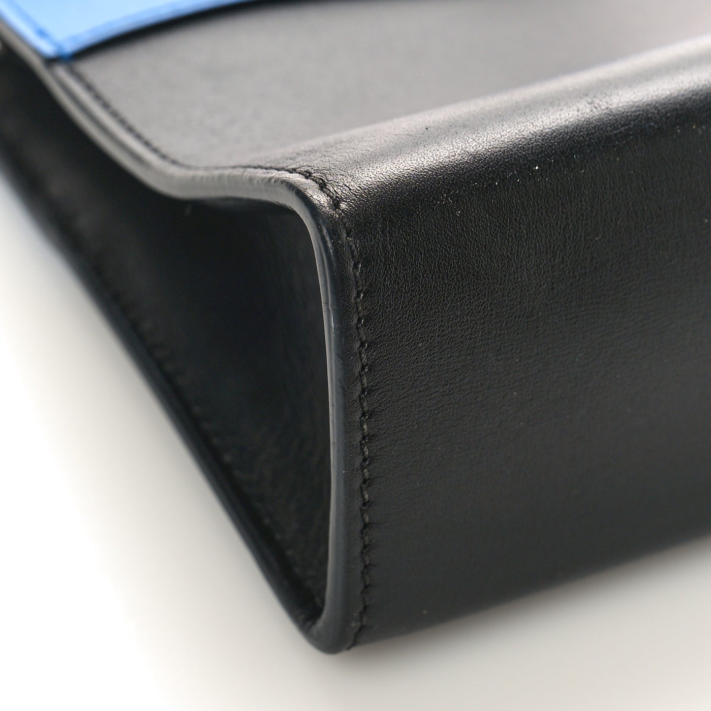 Calfskin City Steamer Clutch Black Bleu