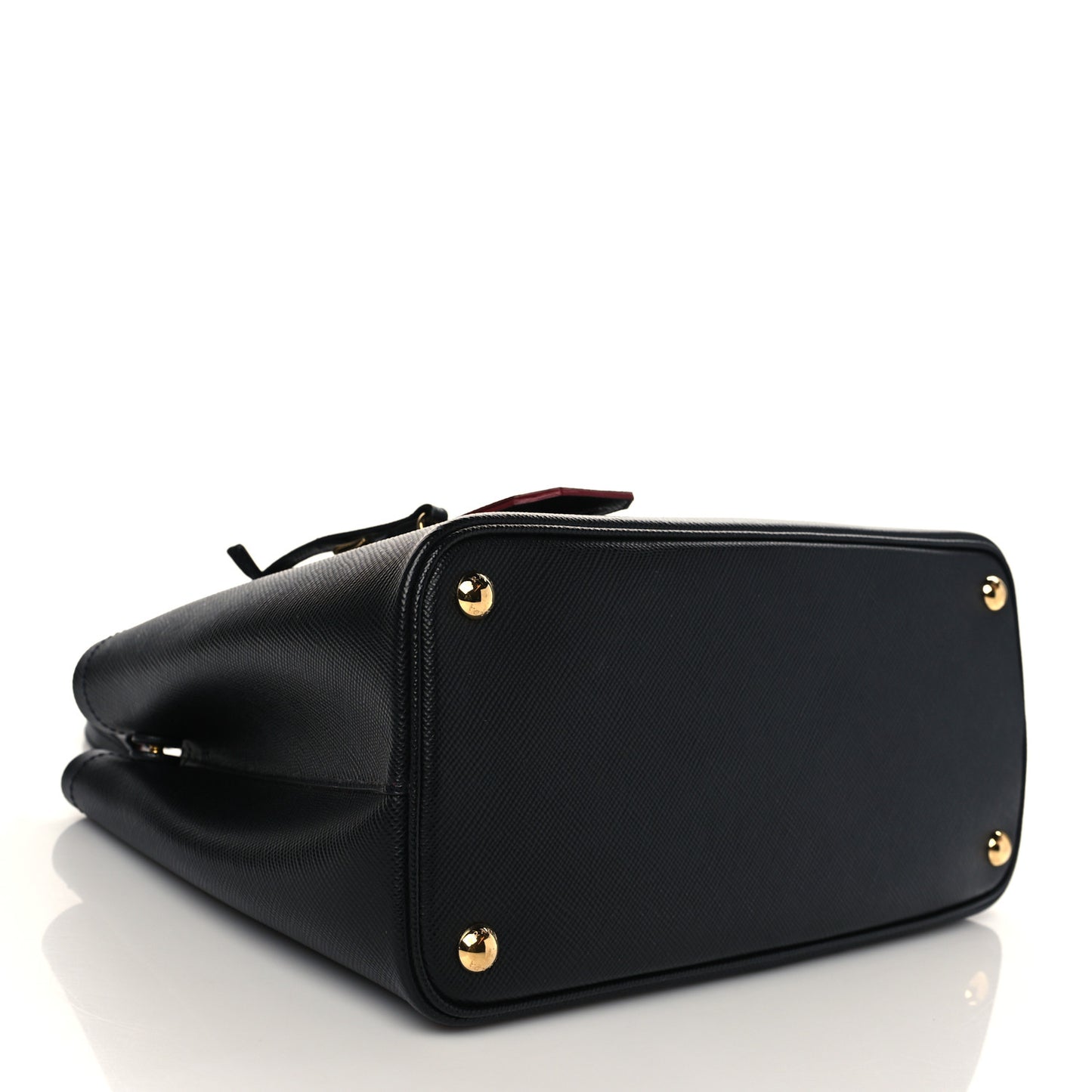 Saffiano Cuir Small Double Bag Black Fuoco