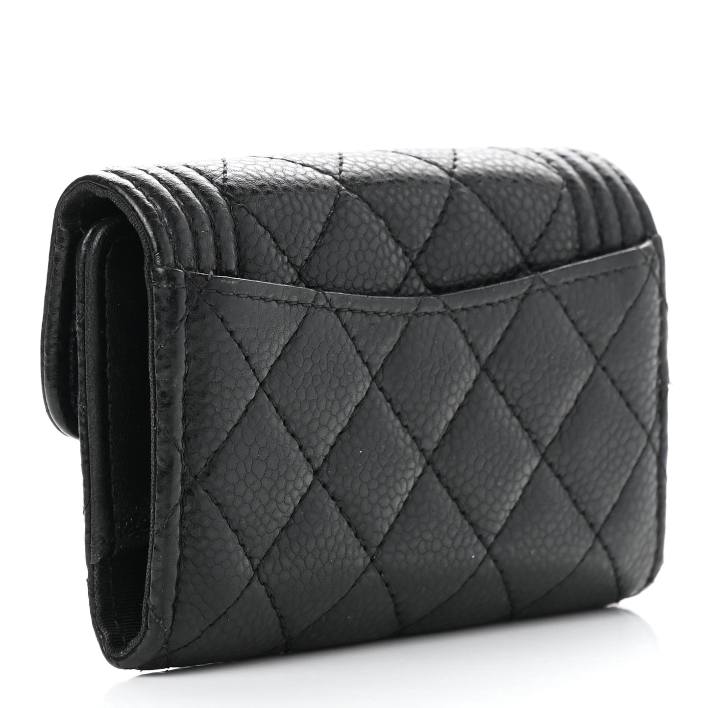 Caviar Quilted 4 Key Holder Boy Flap Black