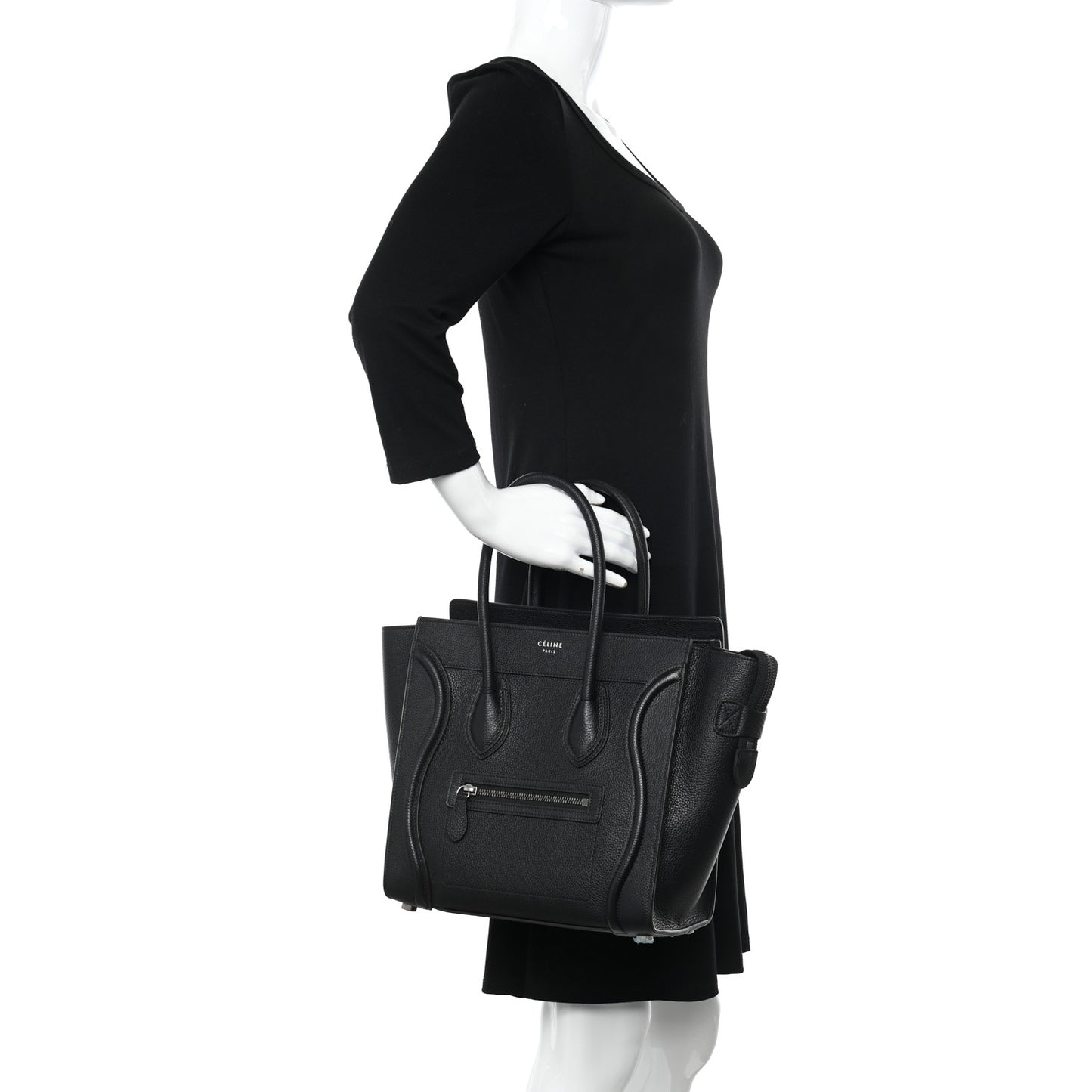 Drummed Calfskin Micro Luggage Black
