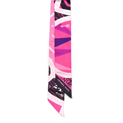 Hermes Silk Jeu de Soie Uniforme Twilly Rose Vif Black Rose 2 of 4