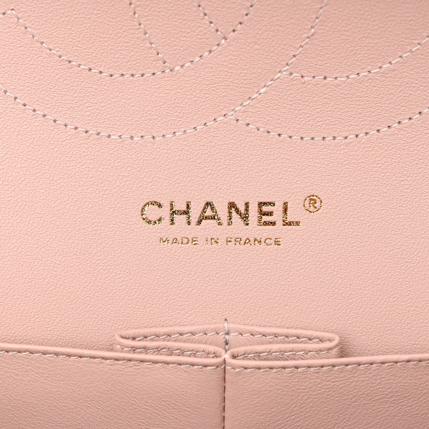 Calfskin Chevron Quilted Jumbo Double Flap Light Pink