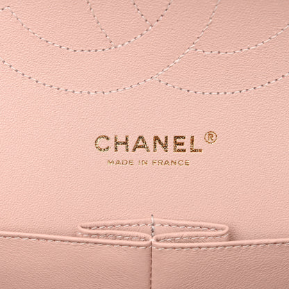 Chanel Calfskin Chevron Quilted Jumbo Double Flap Light Pink 7 of 10