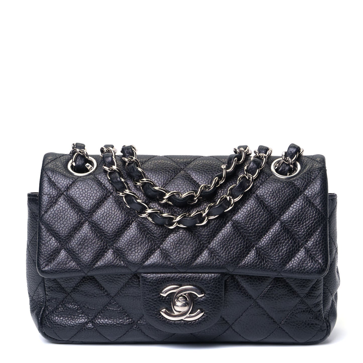 Caviar Quilted Mini Rectangular Flap Black