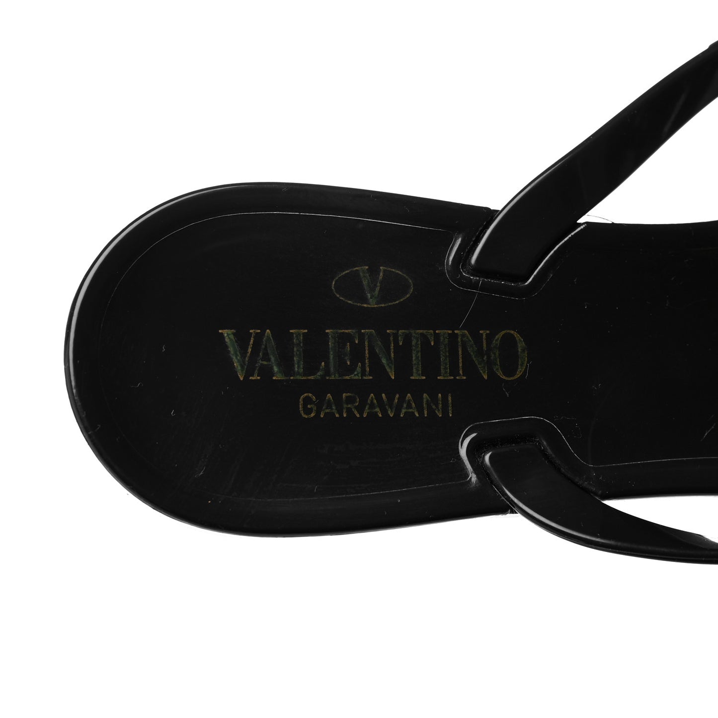 PVC Jelly Rockstud Bow Thong Sandals 39 Black