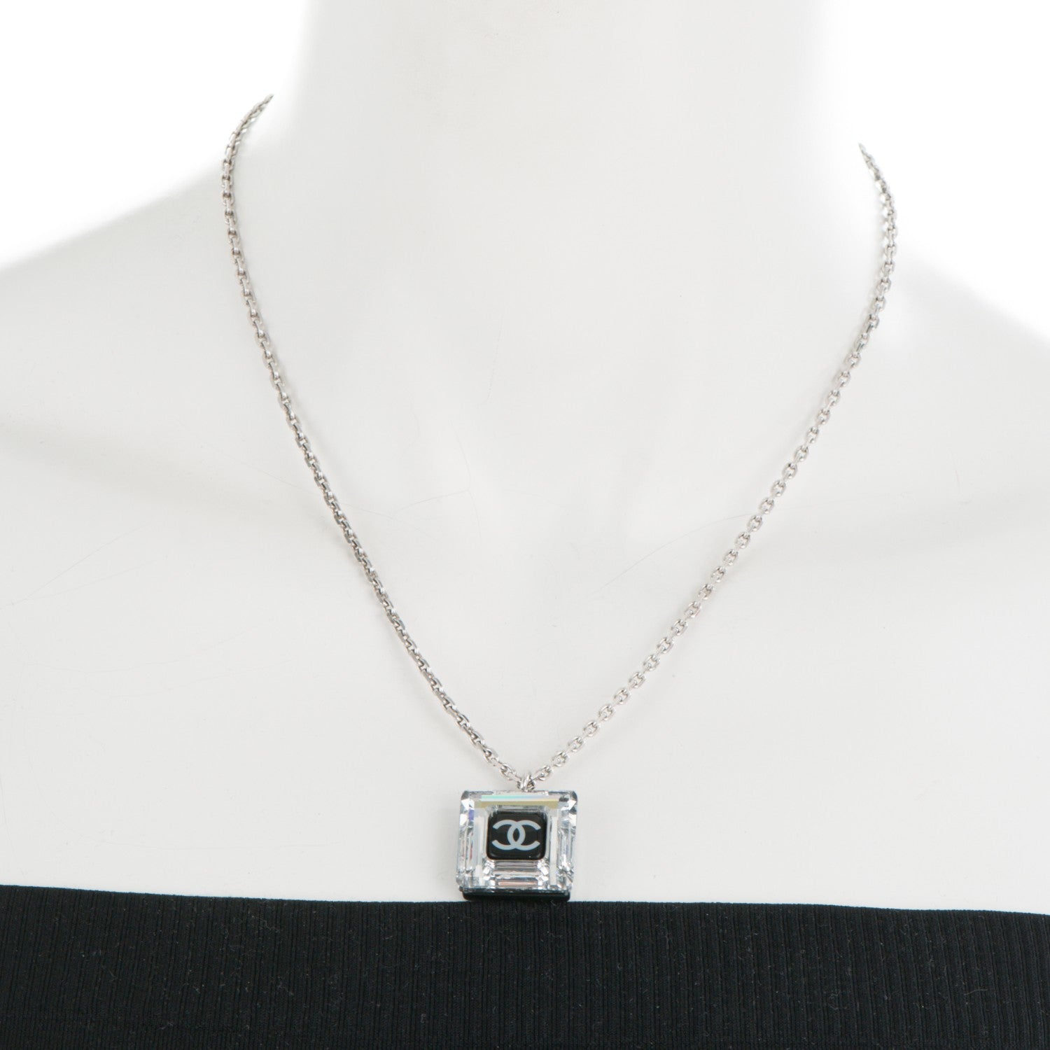 Chanel Lucite CC Square Charm Necklace 2 of 4