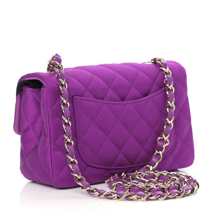 Chanel Satin Quilted Mini Rectangular Flap Purple 3 of 11