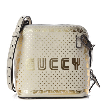 Gucci X SEGA Calfskin GUCCY Stars Mini Dome Shoulder Bag Mystic White Gold 1 of 10