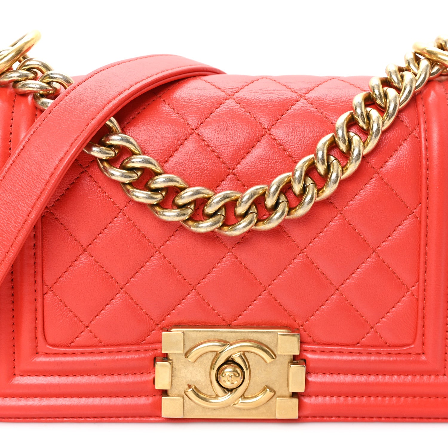 Chanel Lambskin Quilted Small Boy Flap Red 8 of 10