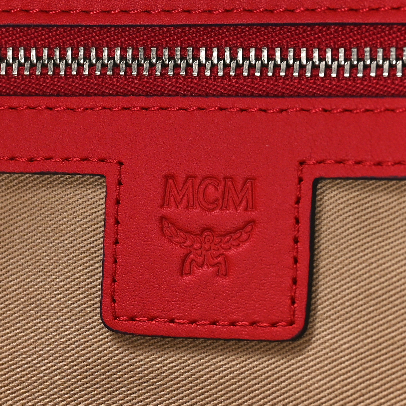 MCM Visetos Klassik Small Sling Bag Ruby Red 6 of 9