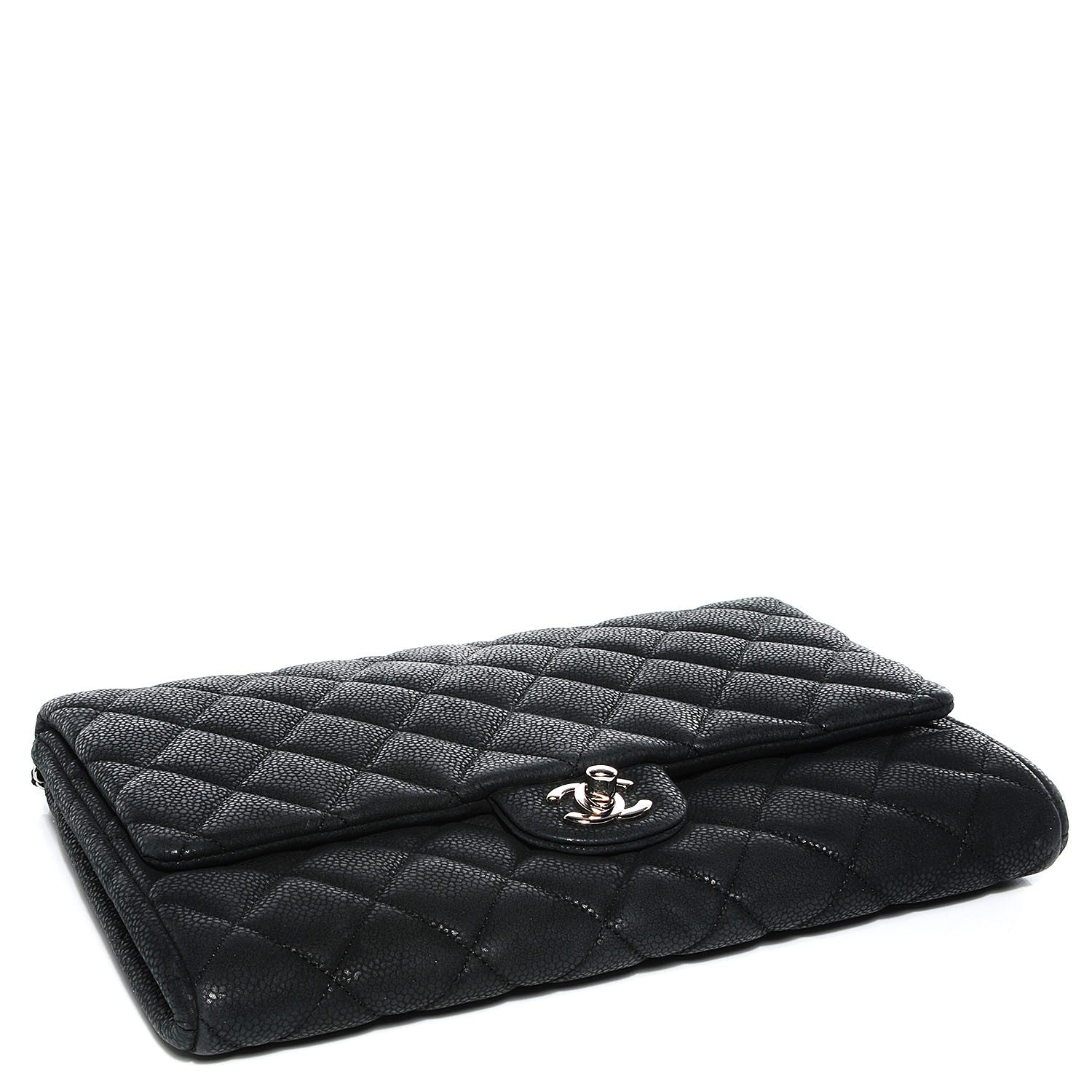 Chanel Iridescent Caviar Quilted Clutch With Chain Flap Black 4 of 8