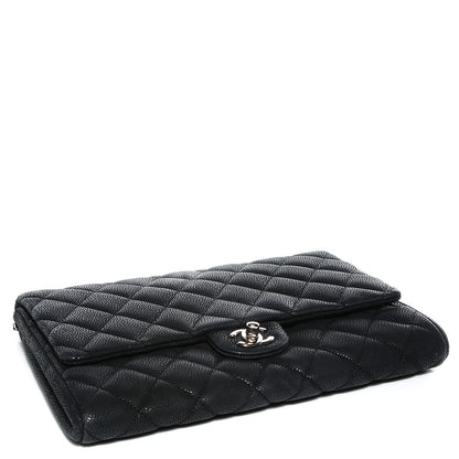 Chanel Iridescent Caviar Quilted Clutch With Chain Flap Black 4 of 8