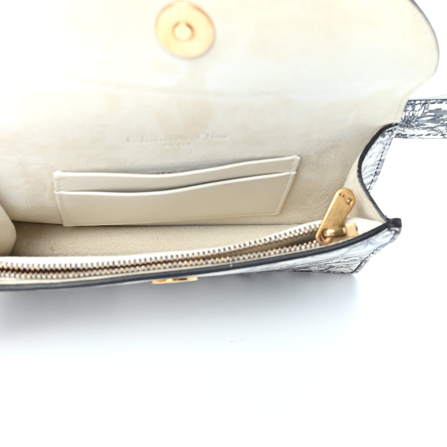 Christian Dior Calfskin Jardin Naturel Print Saddle Belt Bag Latte Multicolor 5 of 9