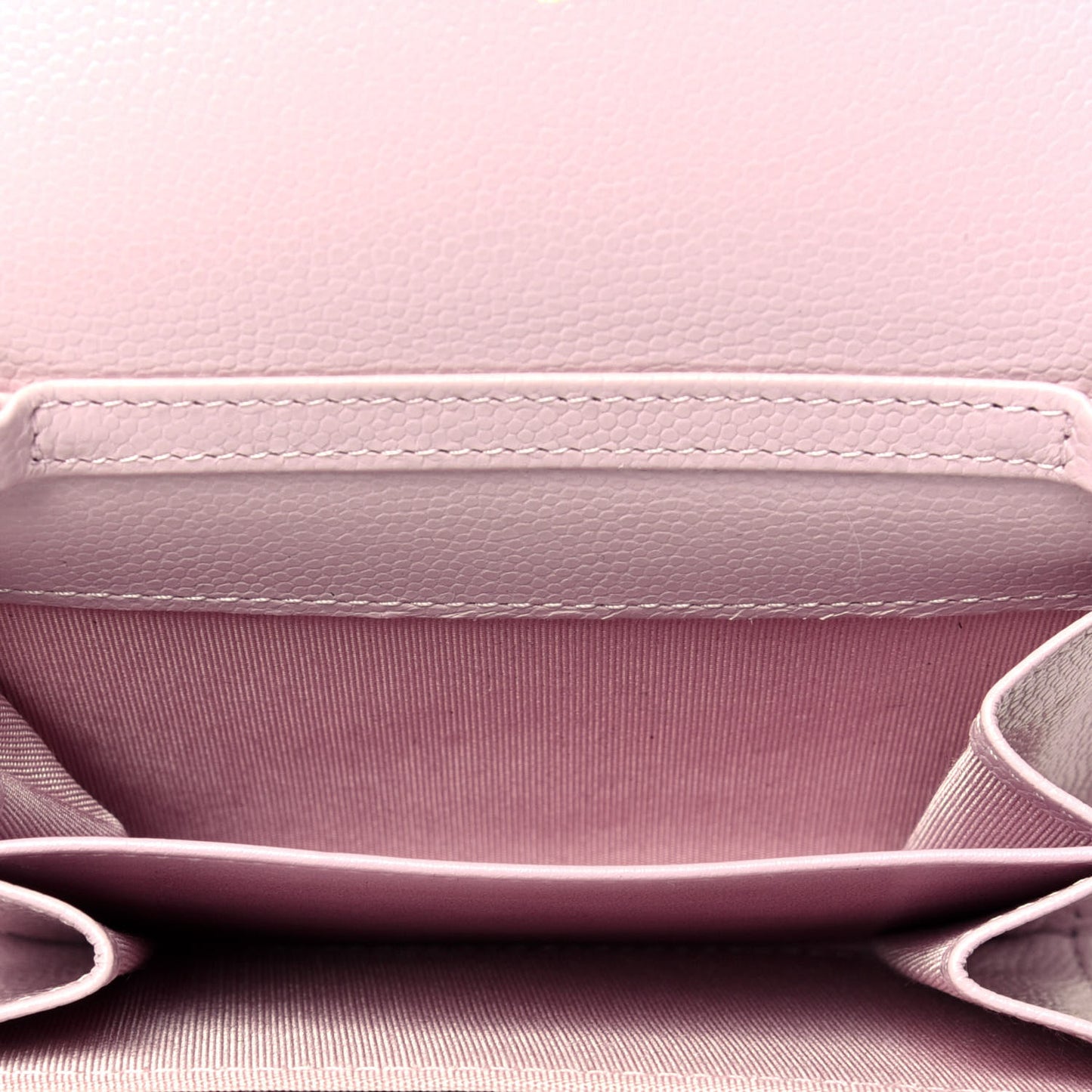 Caviar Quilted Coco Candy Card Holder On Chain Light Pink