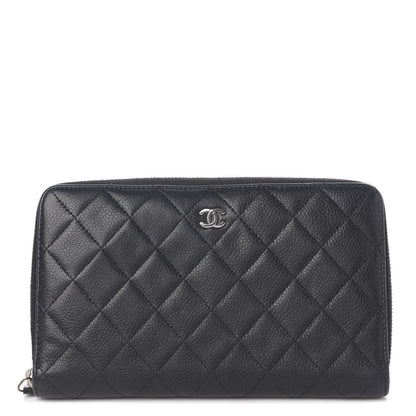 Chanel Caviar Quilted Large Zip Around Organizer Wallet Black 1 of 8