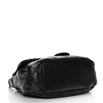 Chanel Glazed Calfskin Stitched XL On The Road Flap Black 4 of 10