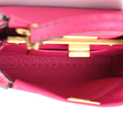 Fendi Cuoio Romano Selleria Mini Peekaboo Iconic Satchel Fuxia 4 of 9