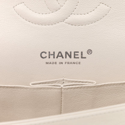 Chanel Crumpled Calfskin Quilted Medium Double Flap White 6 of 11