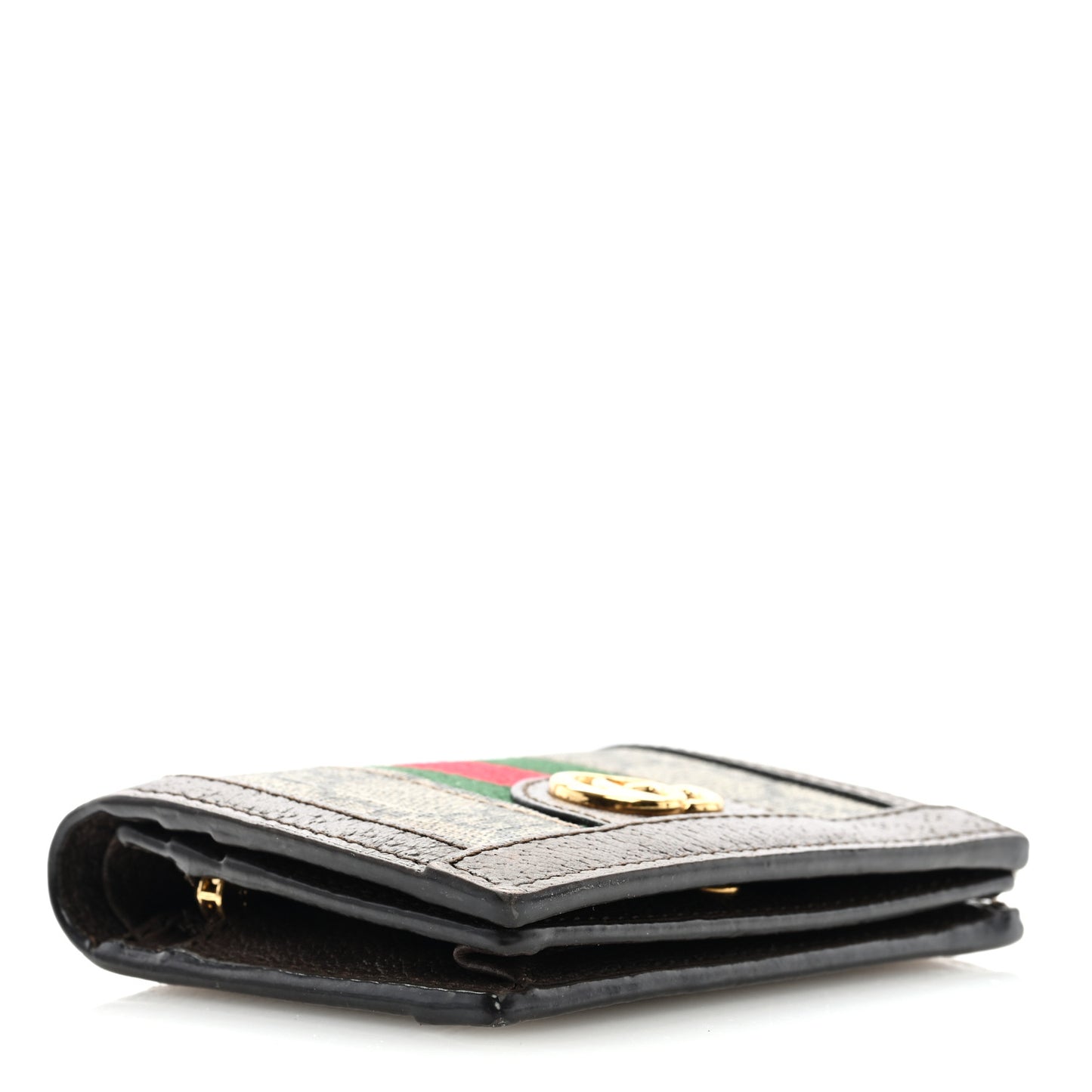 GG Supreme Monogram Web Ophidia Card Case Beige New Acero