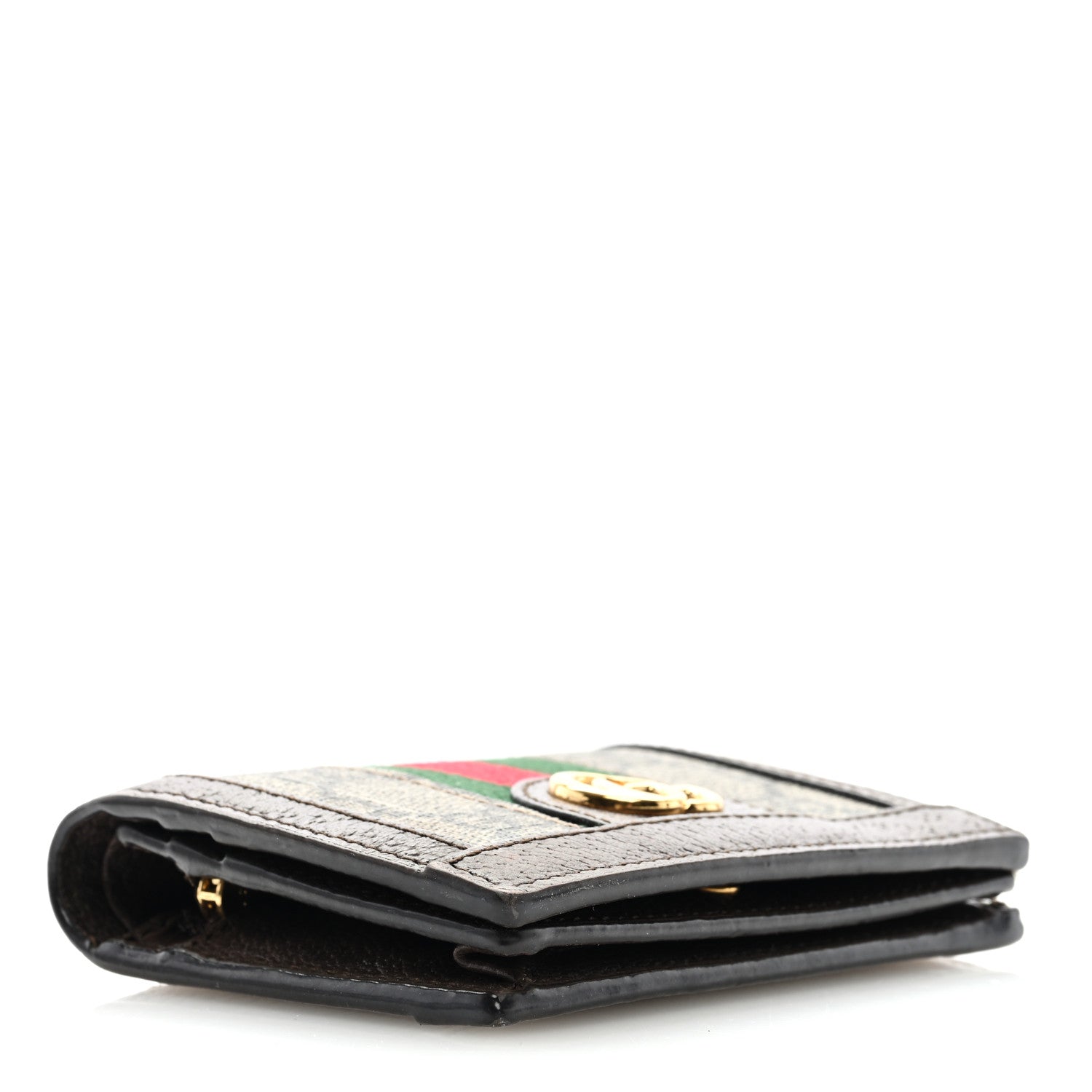 Gucci GG Supreme Monogram Web Ophidia Card Case Beige New Acero 4 of 6