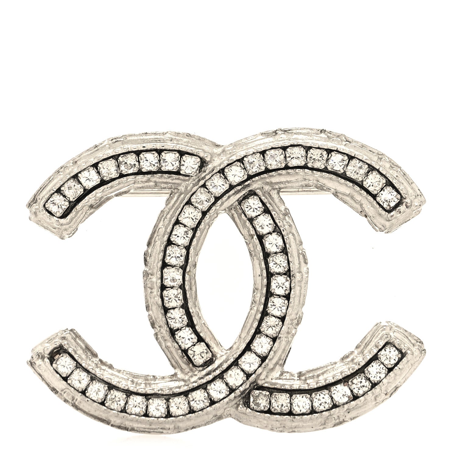 Chanel Crystal CC Brooch Light Gold 1 of 3