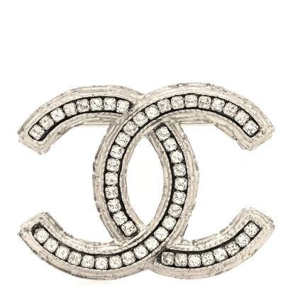 Chanel Crystal CC Brooch Light Gold 1 of 3