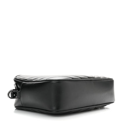 Saint Laurent Calfskin Matelasse Monogram Monochrome Lou Camera Bag Black 3 of 9