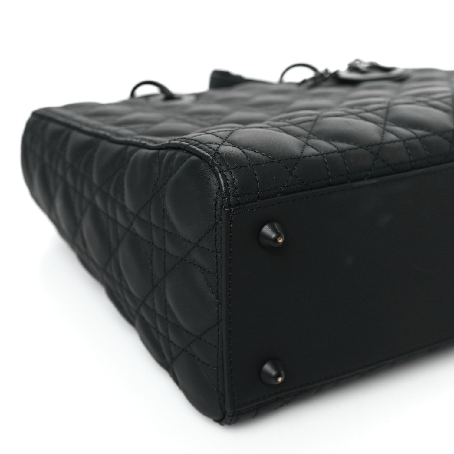 Christian Dior Ultra Matte Calfskin Cannage Large Lady Dior Black 8 of 9