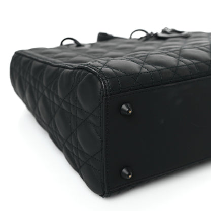 Christian Dior Ultra Matte Calfskin Cannage Large Lady Dior Black 8 of 9