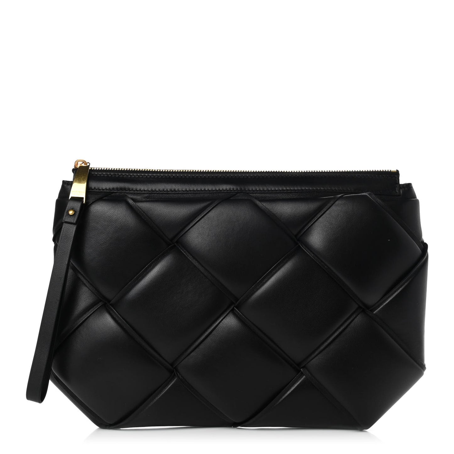 Nappa Maxi Intrecciato Padded Clutch Black