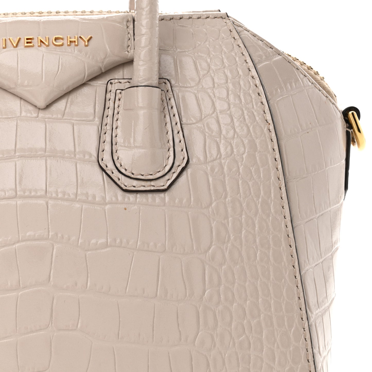 Calfskin Crocodile Embossed Mini Antigona Dune