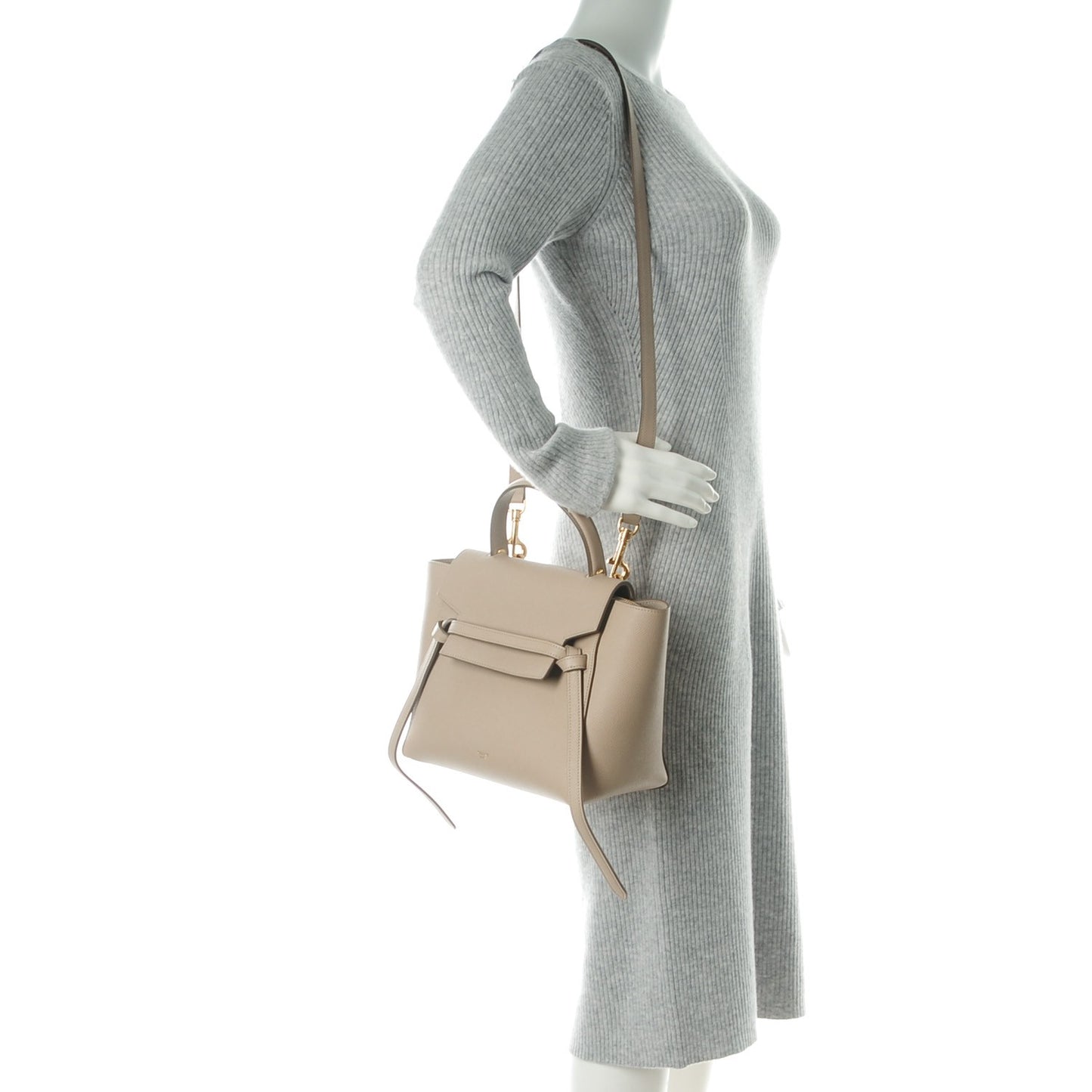 Grained Calfskin Micro Belt Bag Light Taupe