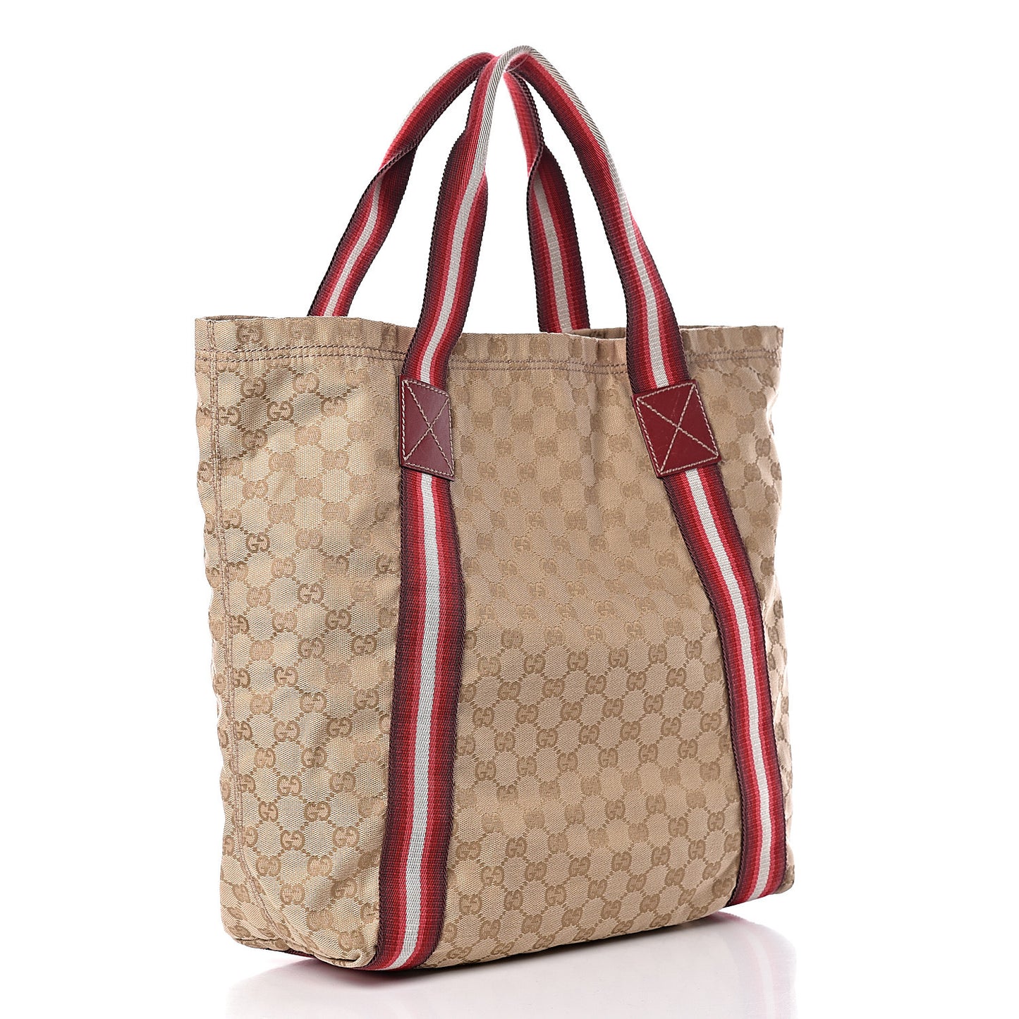 GG Monogram Medium Web Handle Vertical Tote Red