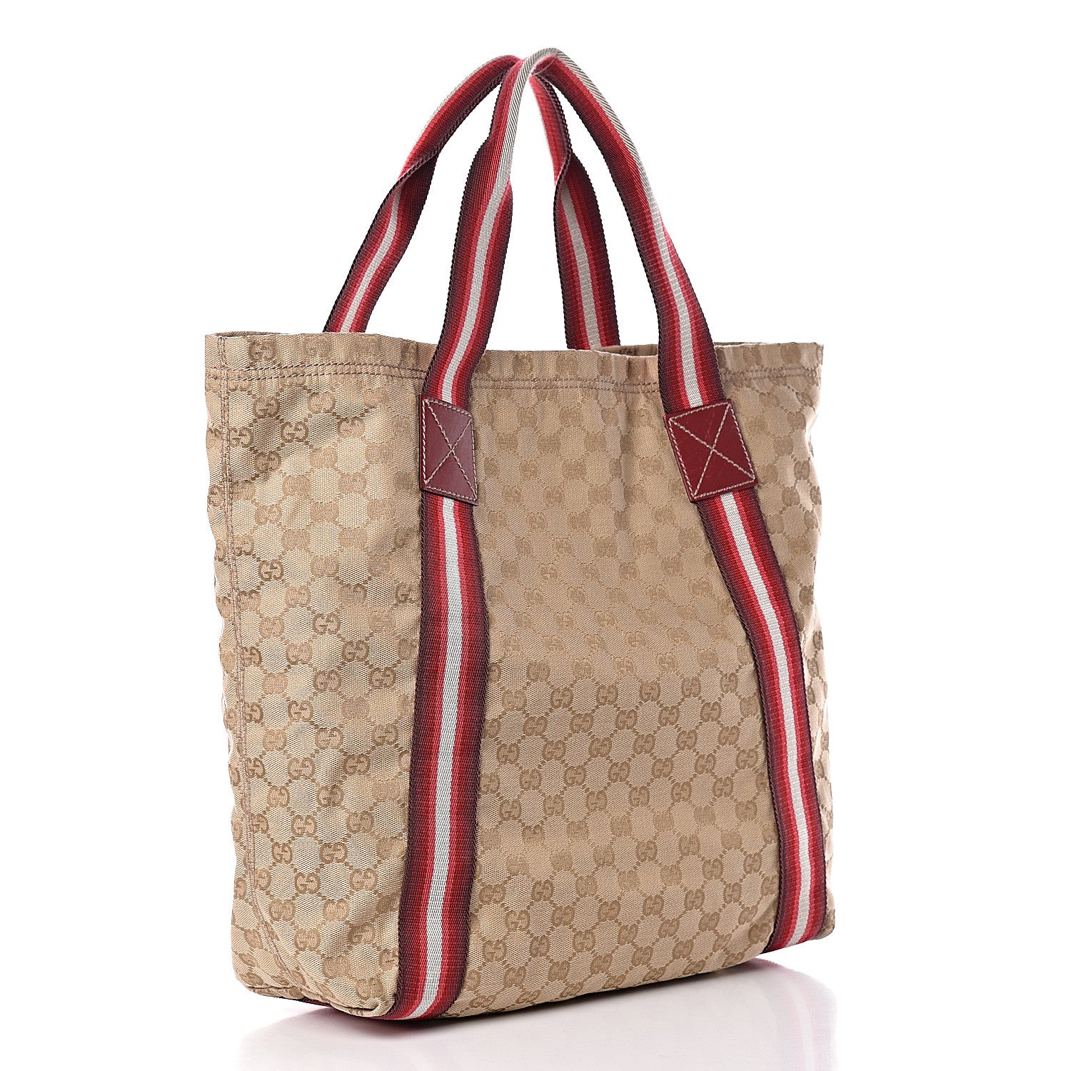 Gucci GG Monogram Medium Web Handle Vertical Tote Red 3 of 13