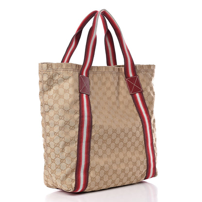 Gucci GG Monogram Medium Web Handle Vertical Tote Red 3 of 13