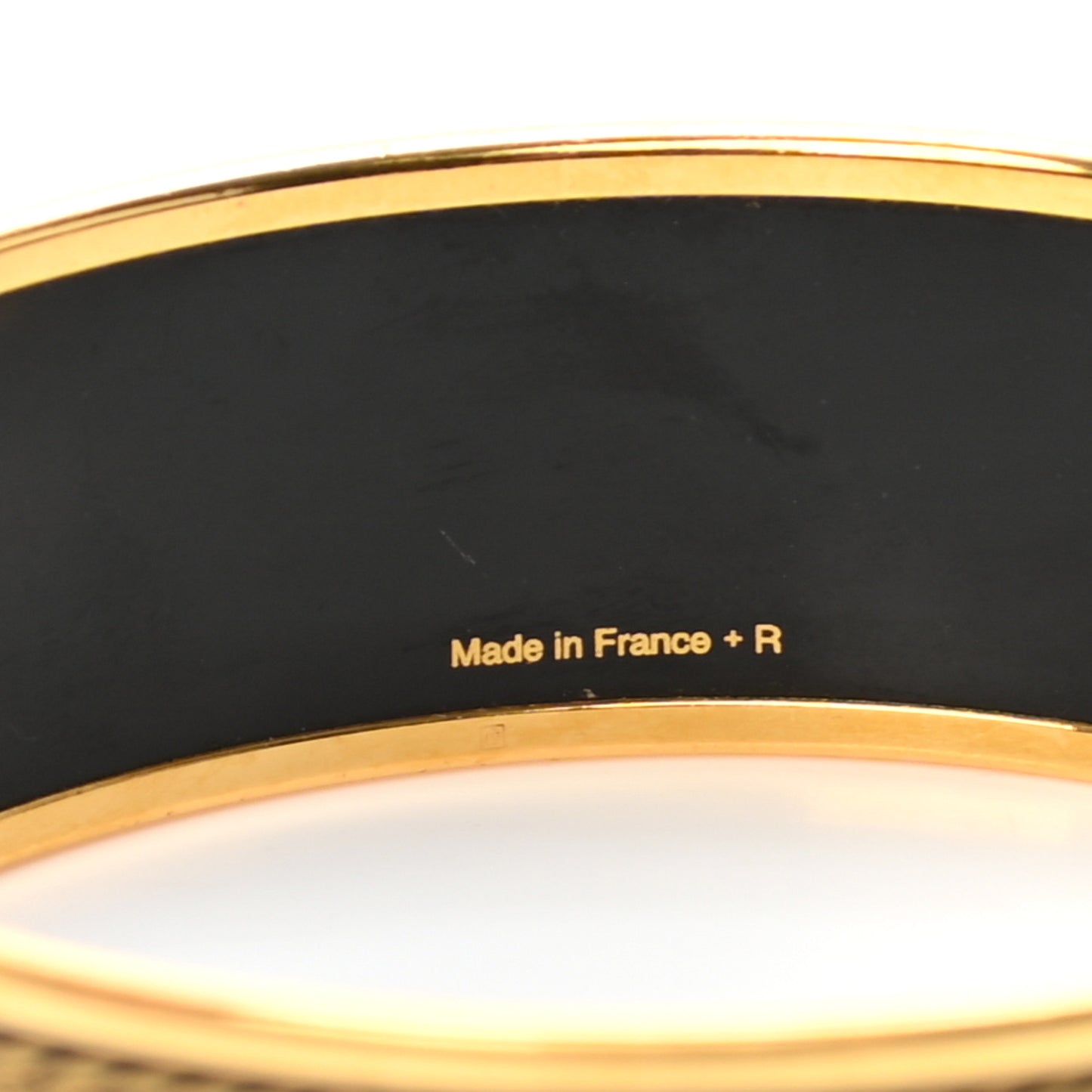 Enamel Printed Wide Grand Apparat Bracelet 70 White