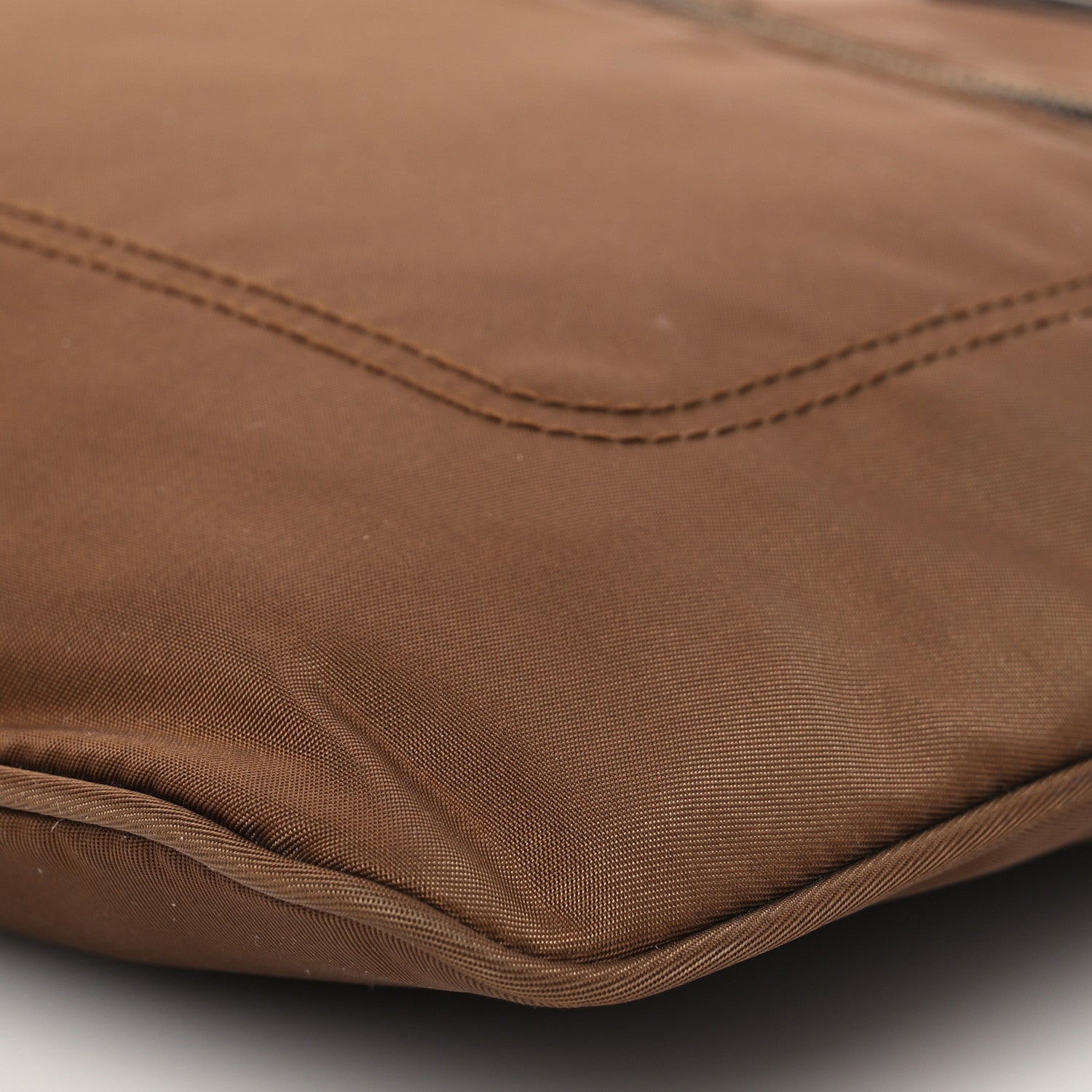 Prada Tessuto Nylon Saffiano Flat Messenger Bag Brown 7 of 7