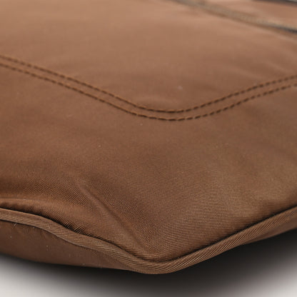 Prada Tessuto Nylon Saffiano Flat Messenger Bag Brown 7 of 7