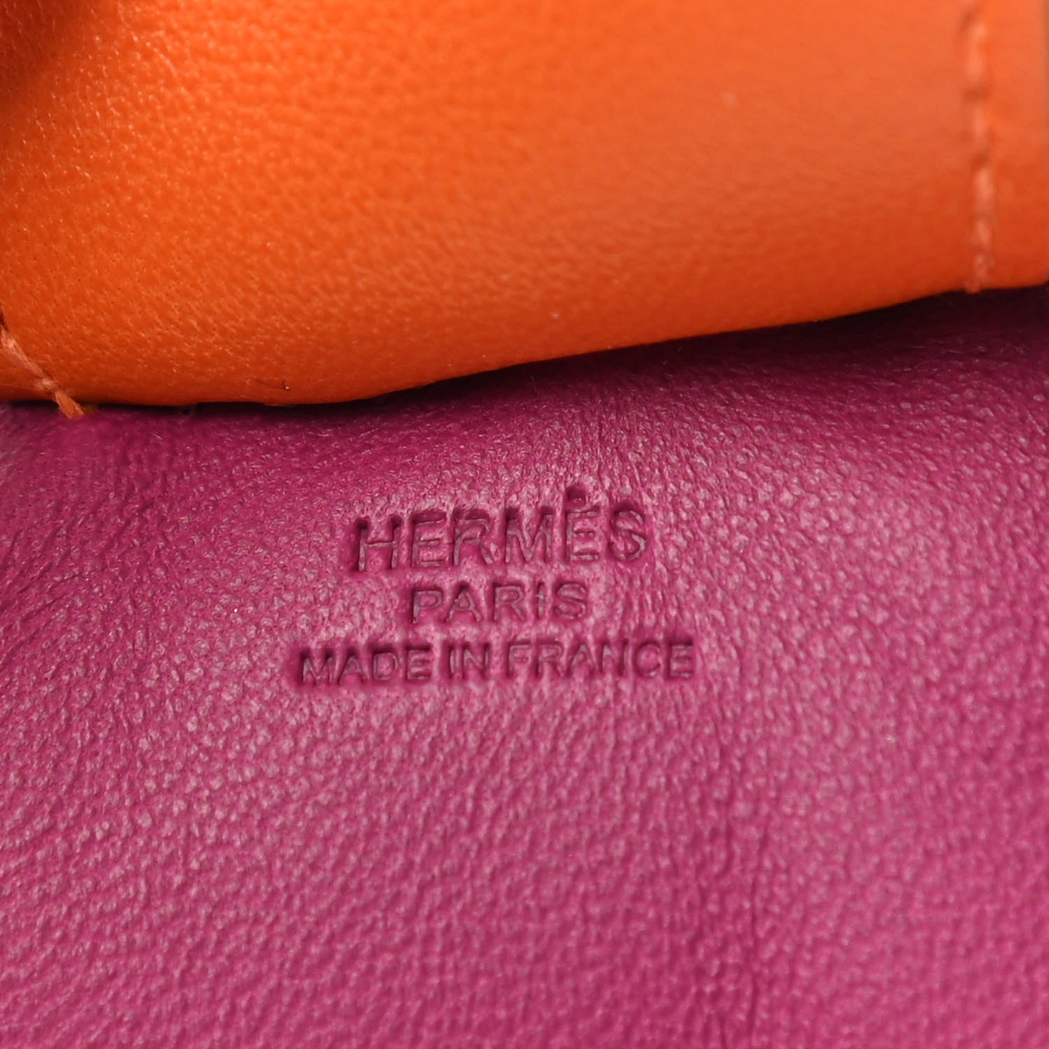 Hermes Milo Lambskin Grigri Rodeo Bag Charm GM Tosca Bleu Izmir Orange 3 of 3