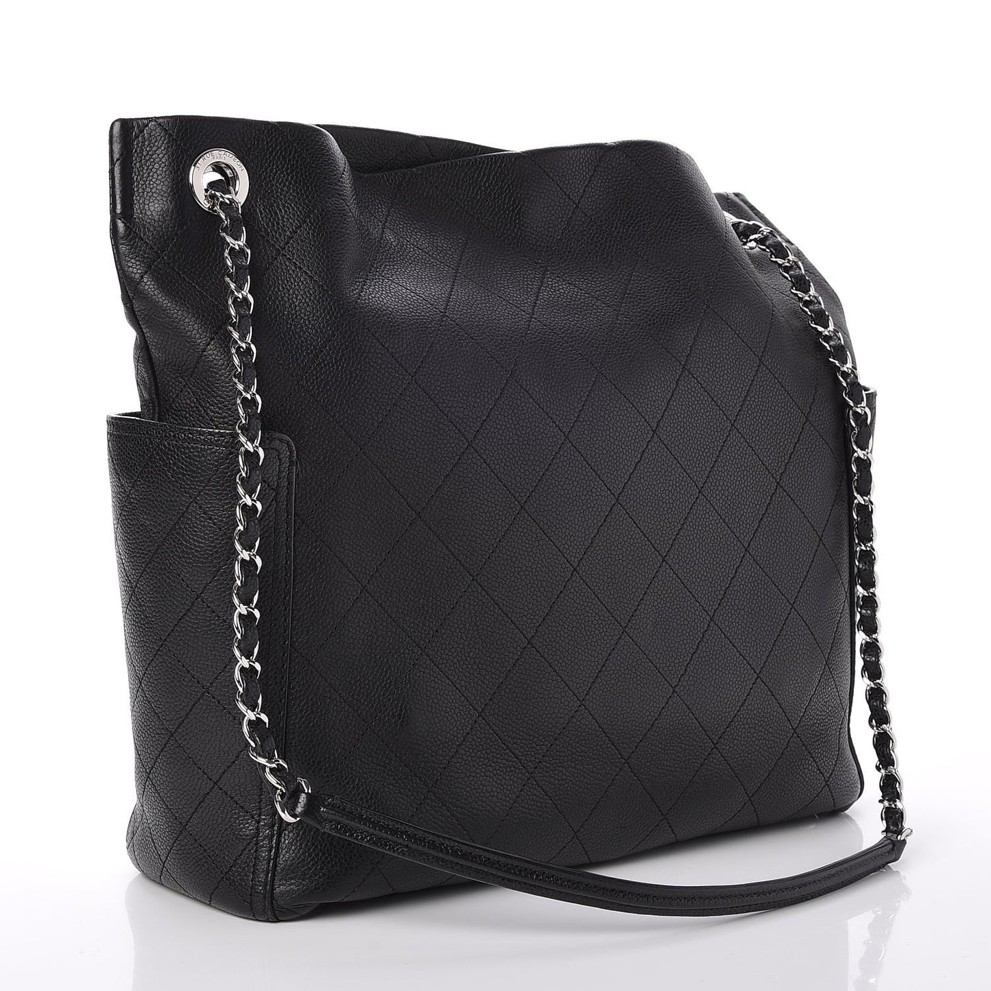 Caviar Stitched Medium CC Pocket Hobo Black