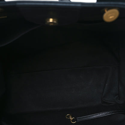 Chanel Calfskin Knit Medium Deauville Tote Black Beige 5 of 12