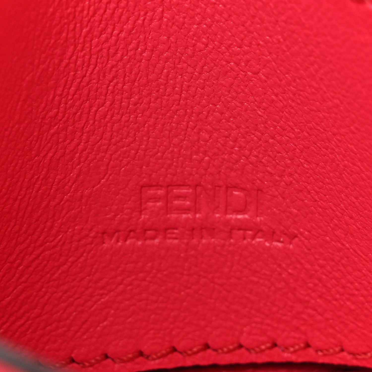 Fendi Nappa Matisse FF Embossed Nano Baguette Charm Lampone 6 of 15