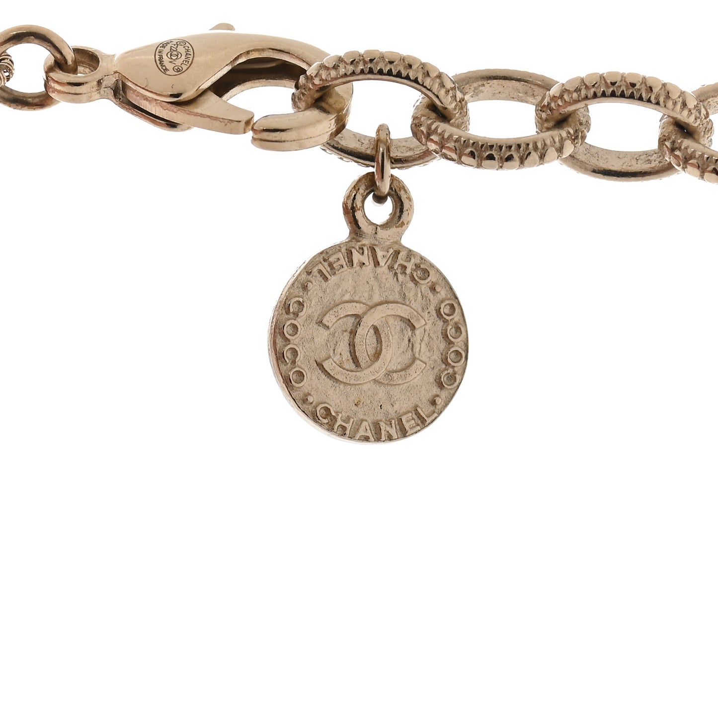 Pearl CC 100th Anniversary Necklace Light Gold