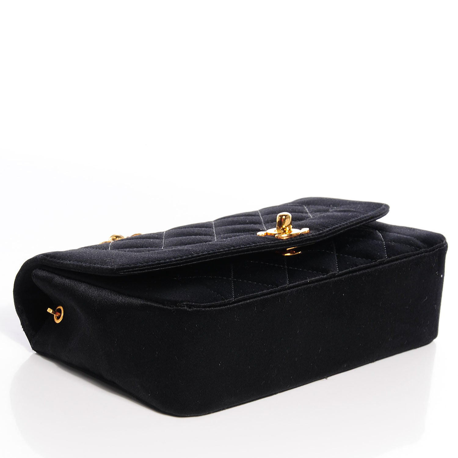 Chanel Quilted Satin Evening Flap Black 4 of 8