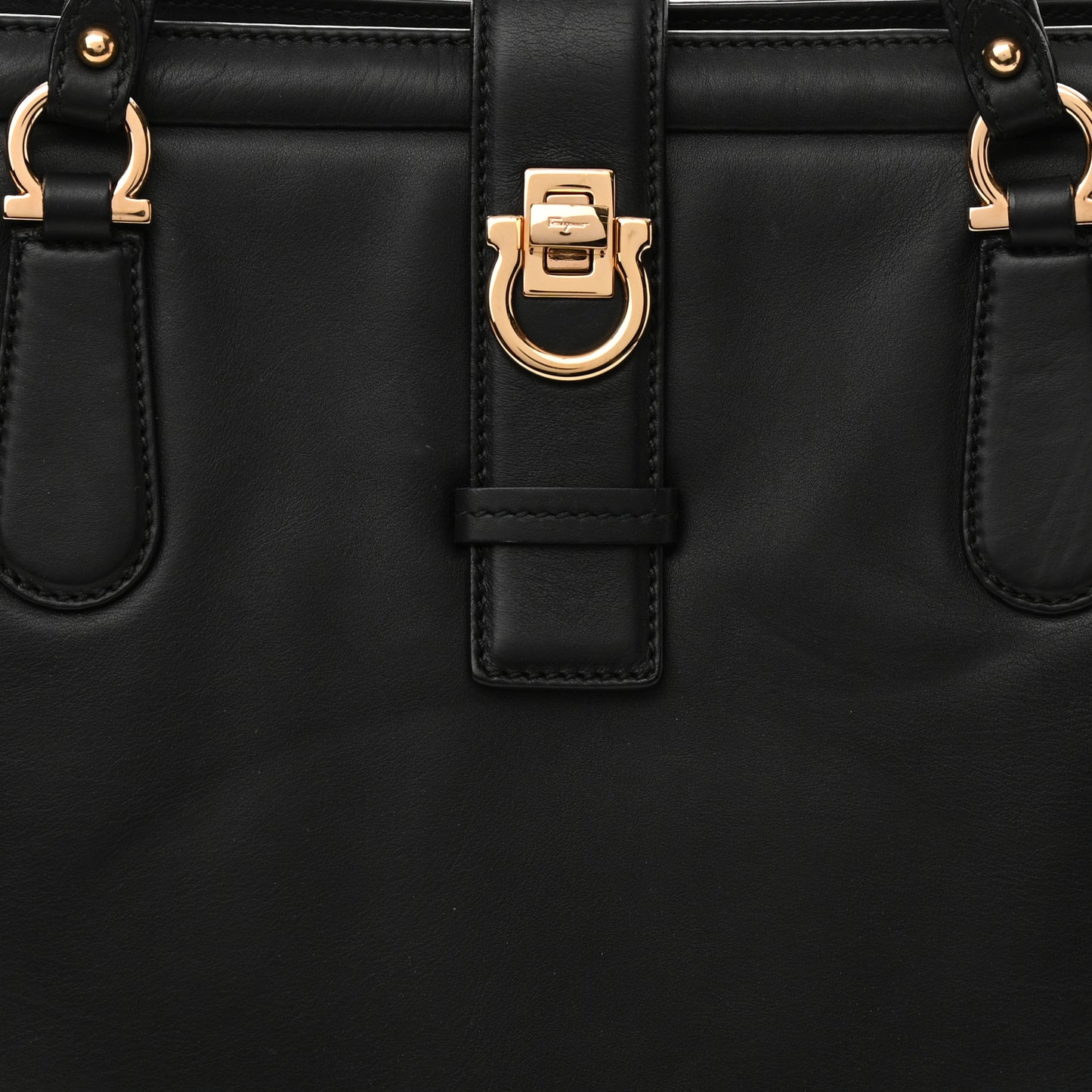 Calfskin Gancini Tote Black