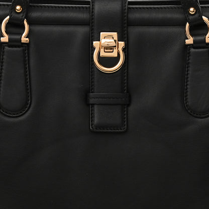 Salvatore Ferragamo Calfskin Gancini Tote Black 7 of 11