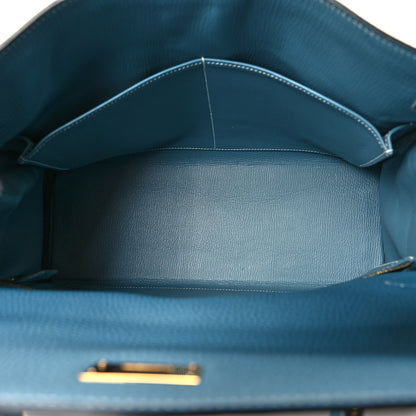Hermes Togo Kelly Retourne 35 Blue Jean 5 of 10
