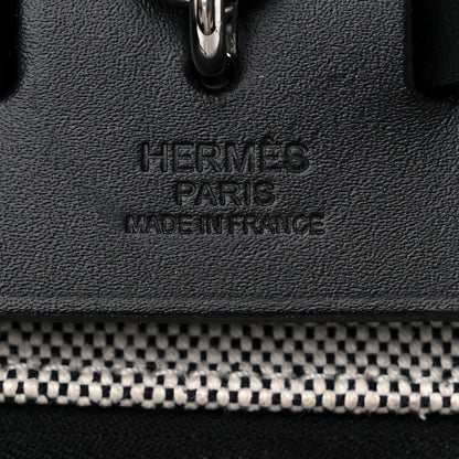 Hermes Toile H Berline Vache Hunter Herbag Zip PM 31 Black Ecru 7 of 11
