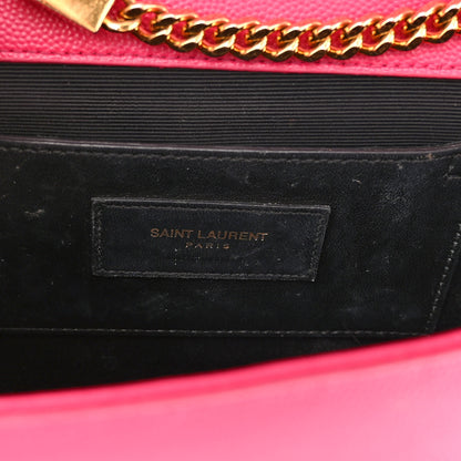 Saint Laurent Grain De Poudre Medium Monogram Kate Satchel Lipstick Fuchsia 6 of 10